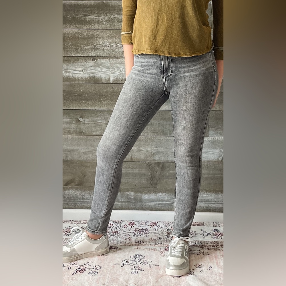 judy blue gray mid rise tummy control top skinny jeans shield pockets JB88862